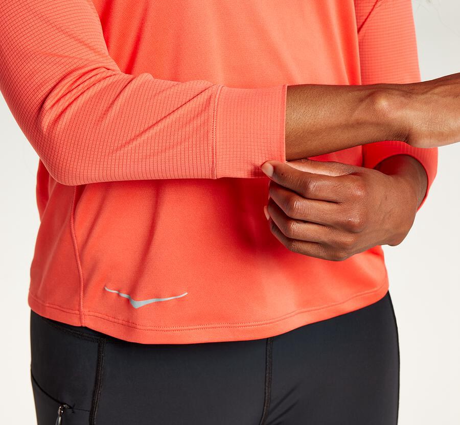 Hoka One One Top Dame - Performance 3/4 Sleeve - Orange - 527931HMR